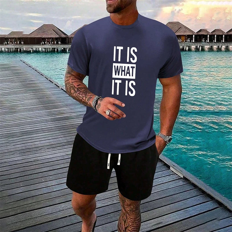 Simple Cross Printed Short-Sleeved T-Shirt