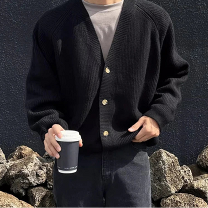 Men’s Vintage-Style V-Neck Cardigan