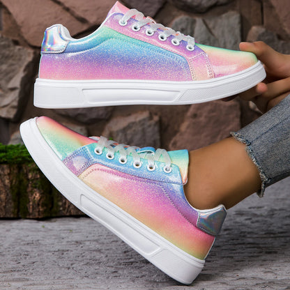 Pair of Women's Vulcanized Platform Sneakers