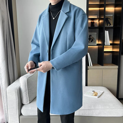 Men’s Autumn Woolen Trench Coat