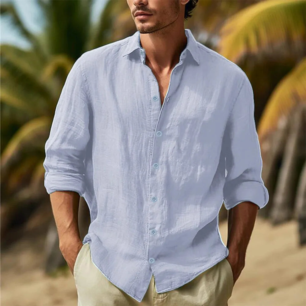 Men's Cotton Linen Hawaiian Shirt