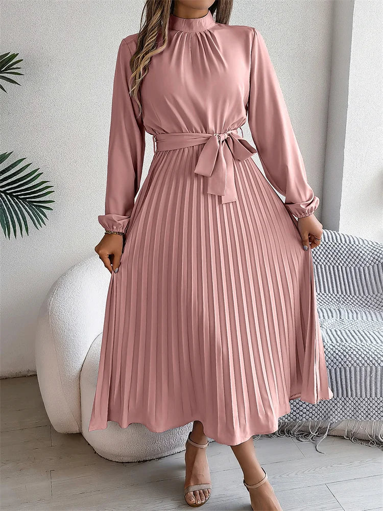 Elegant Stand Collar Long Dress