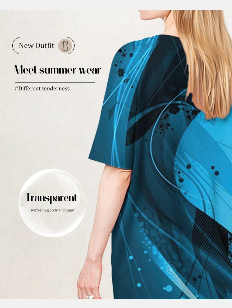 Elegant Streak Print A-Line Dress
