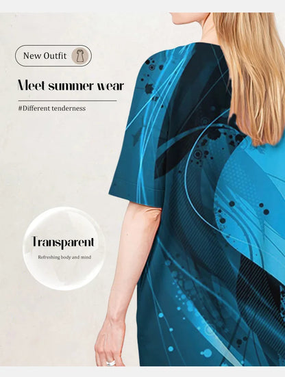 Elegant Streak Print A-Line Dress