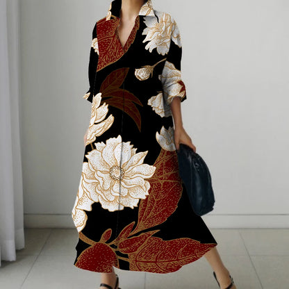 Casual Oversized V-Neck Shirt Dress