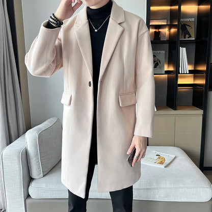 Men’s Autumn Woolen Trench Coat