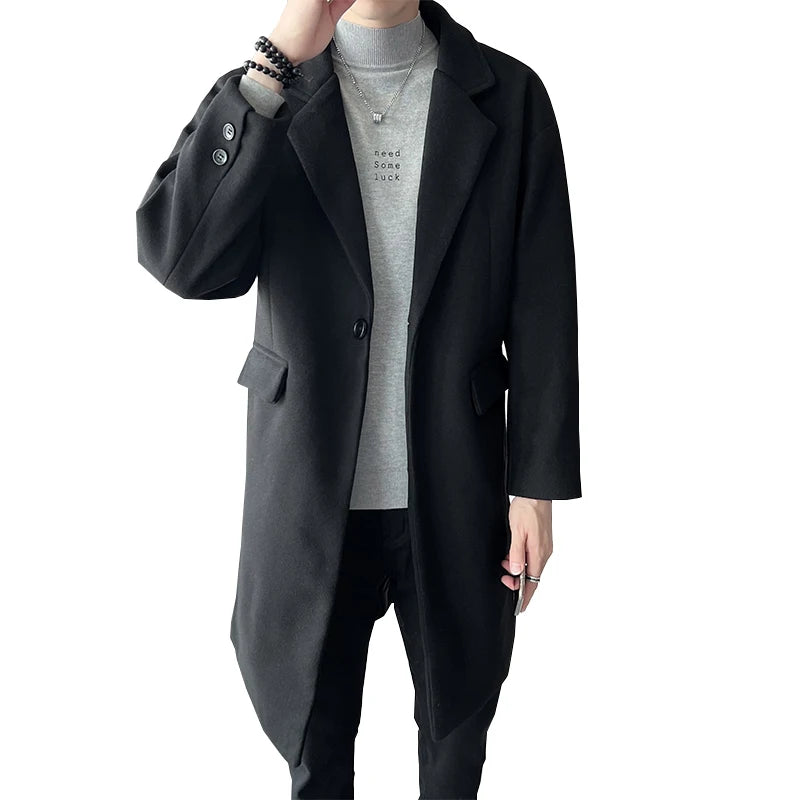 Men’s Autumn Woolen Trench Coat