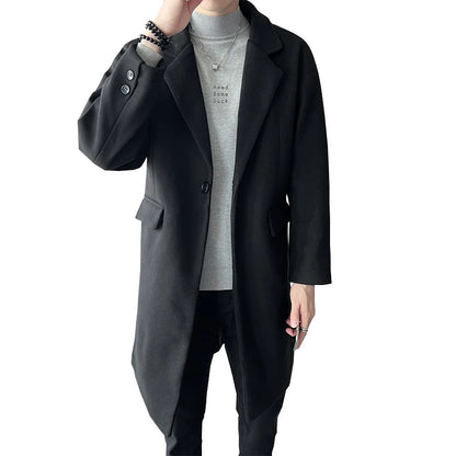 Men’s Autumn Woolen Trench Coat