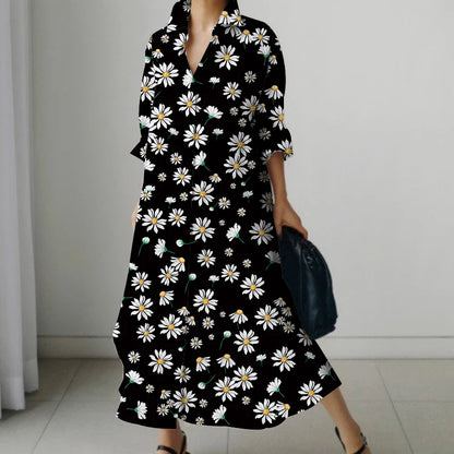 Casual Oversized V-Neck Shirt Dress