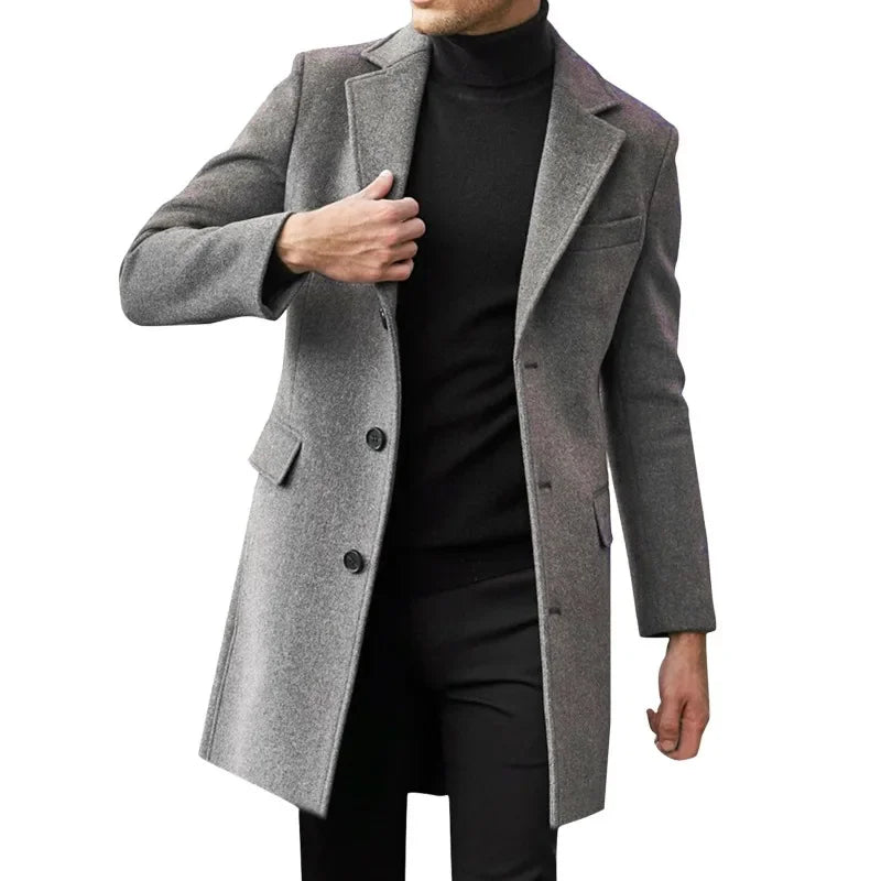 Men’s British Woolen Windbreaker Coat
