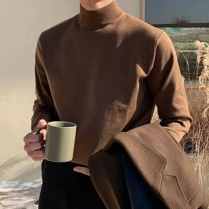 Men's Half Turtleneck Long-Sleeved Knit Sweater