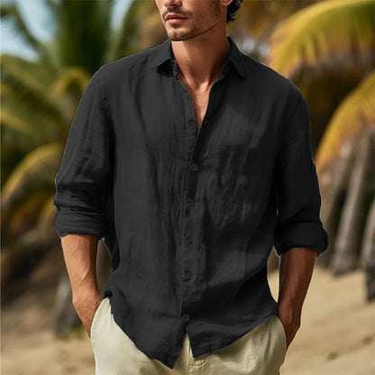 Men's Cotton Linen Hawaiian Shirt