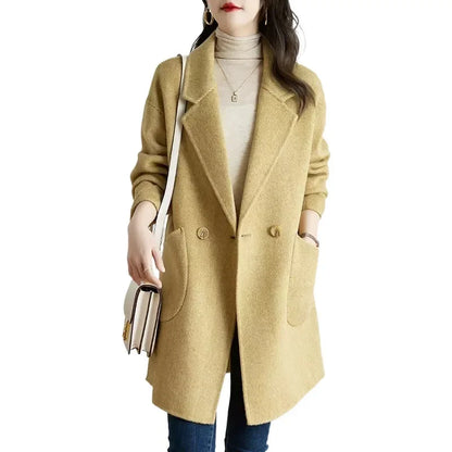 Thickened Mid-Length Woolen Coat