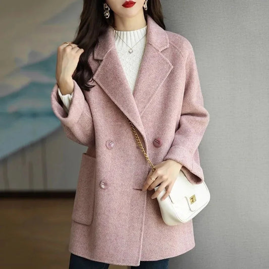 Double-Breasted Woolen Coat