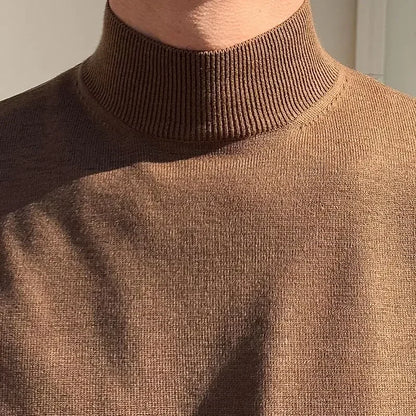 Men's Half Turtleneck Long-Sleeved Knit Sweater