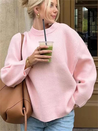 Women's Patchwork Knit Sweater Pullover