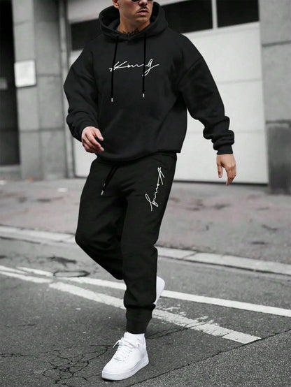 Men Autumn Winter Drawstring Tracksuit
