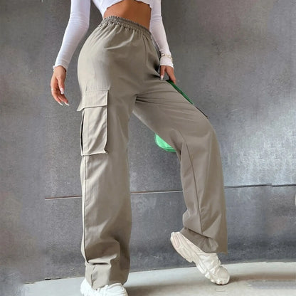 Women’s High-Waist Orange Cargo Trousers