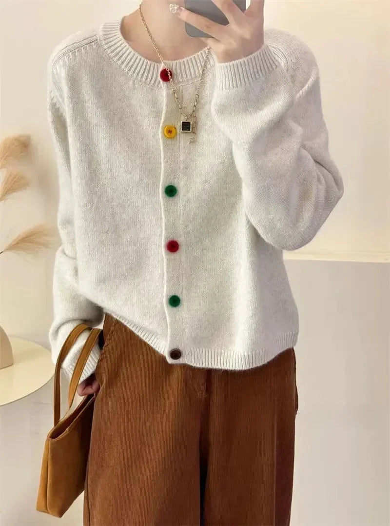 Women's Colorful Button Knitwear Cardigan