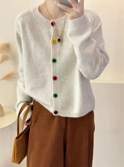 Women's Colorful Button Knitwear Cardigan