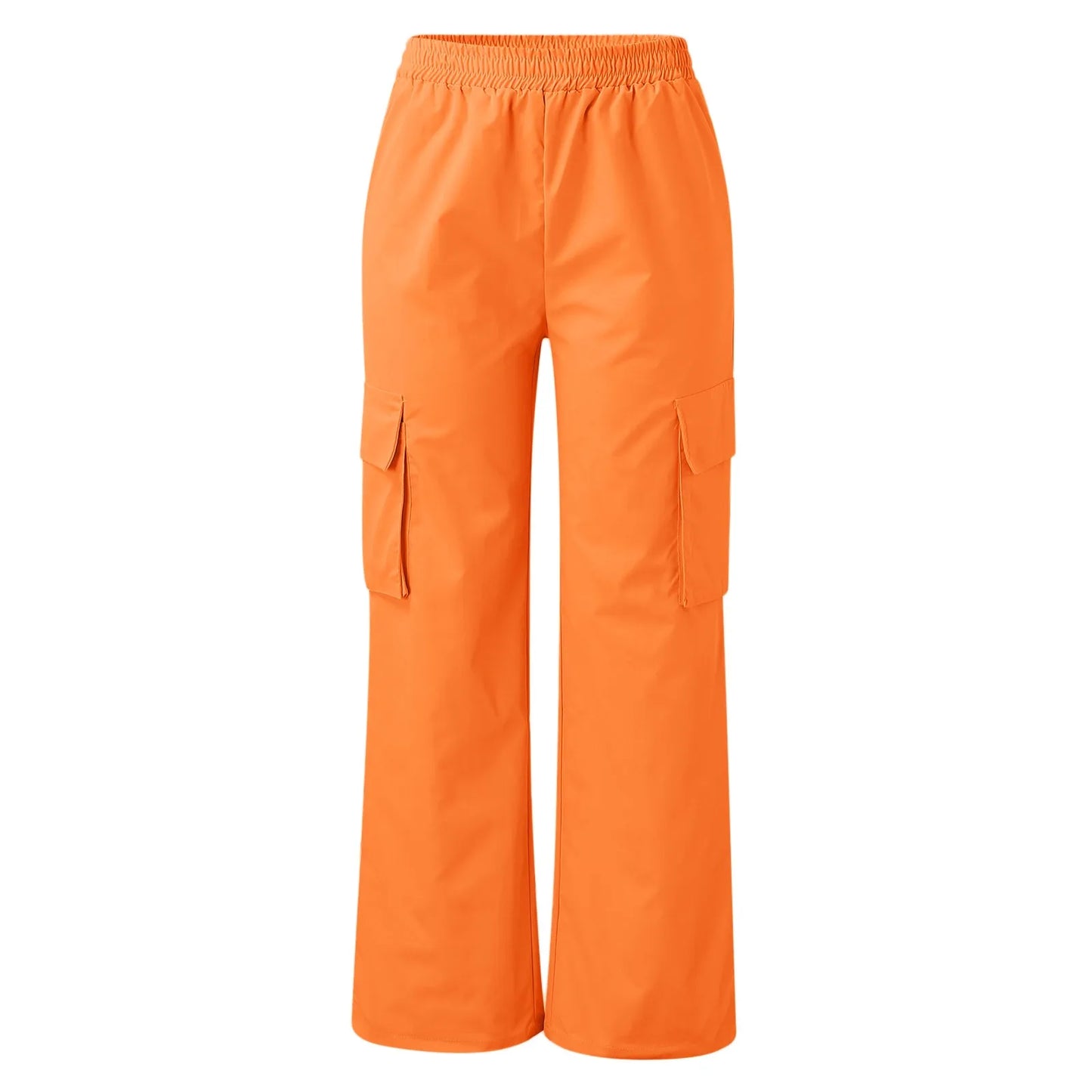 Women’s High-Waist Orange Cargo Trousers