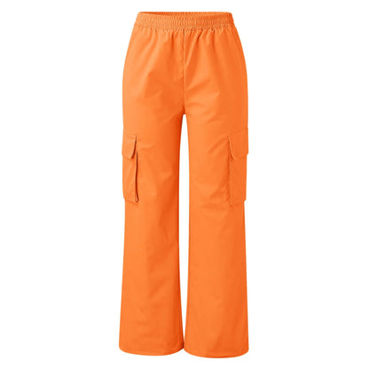 Women’s High-Waist Orange Cargo Trousers
