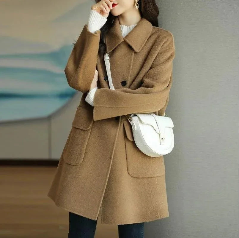Plus Size Woolen Overcoat