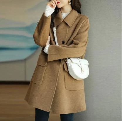 Plus Size Woolen Overcoat