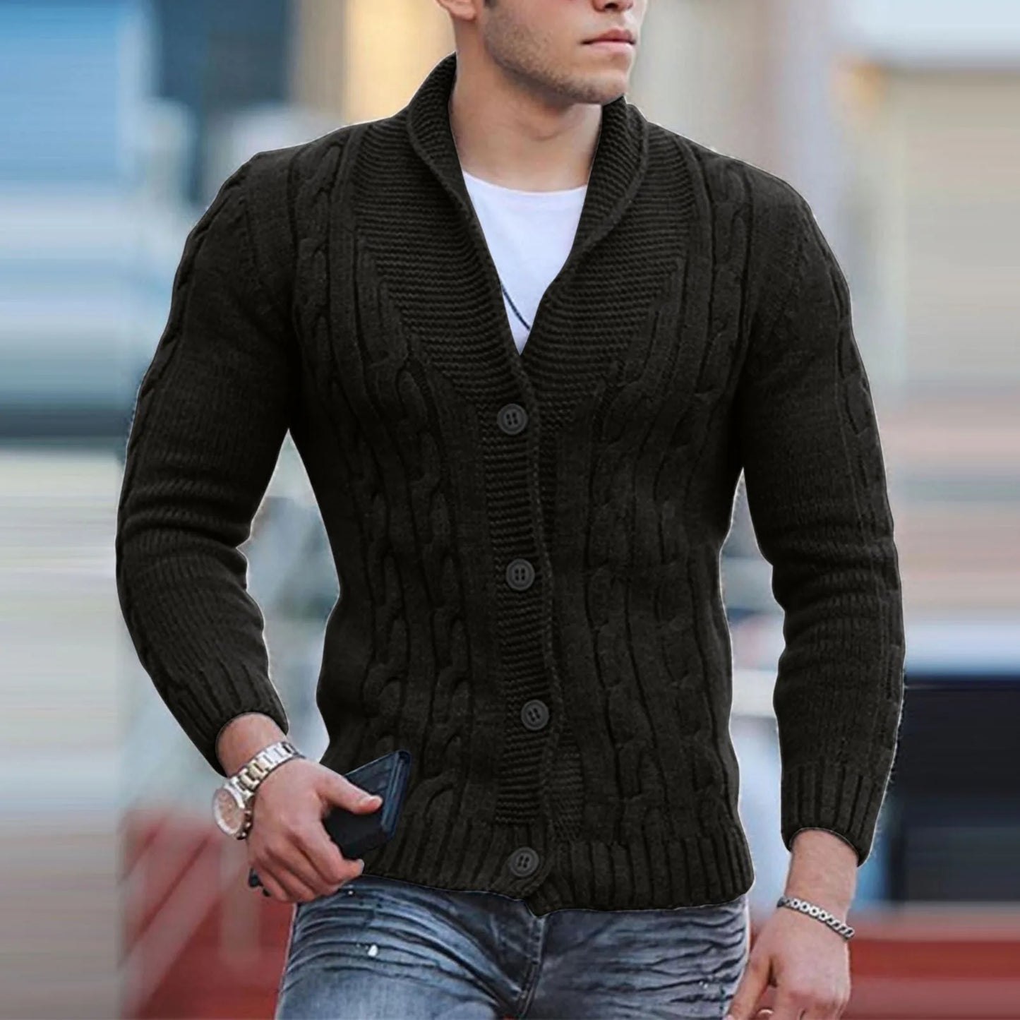 Men’s Fashion Knitted Cardigan Sweater