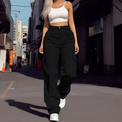 Women’s High-Waist Cargo Parachute Pants