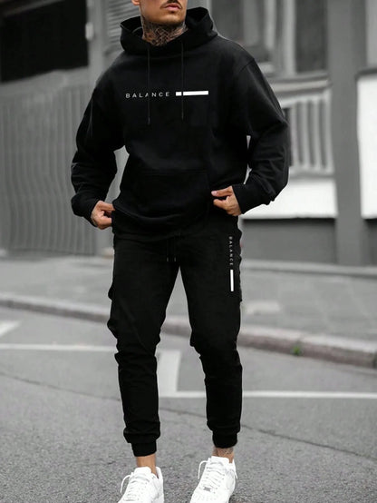 Men Autumn Winter Drawstring Tracksuit