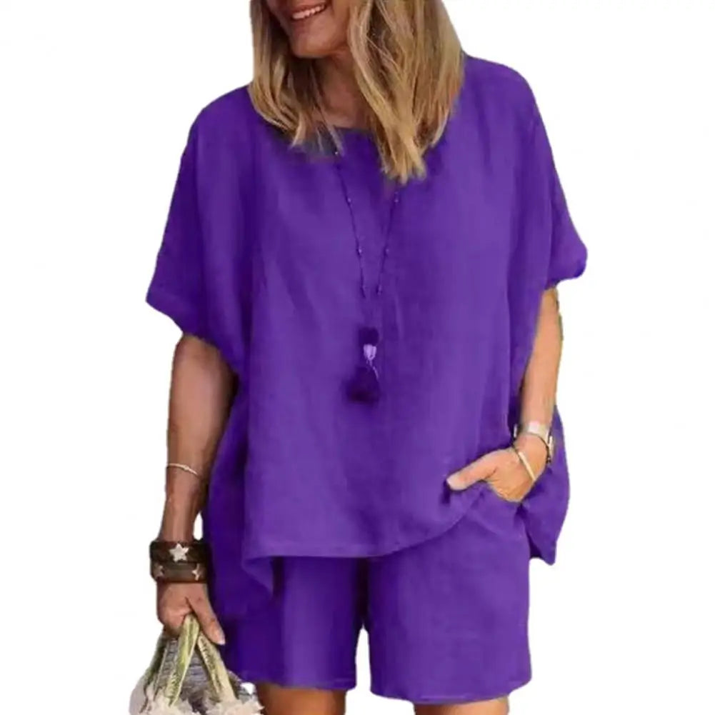 Long-Sleeve Cotton-Linen Blouse