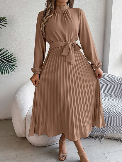 Elegant Stand Collar Long Dress