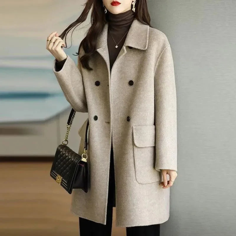 Plus Size Woolen Overcoat