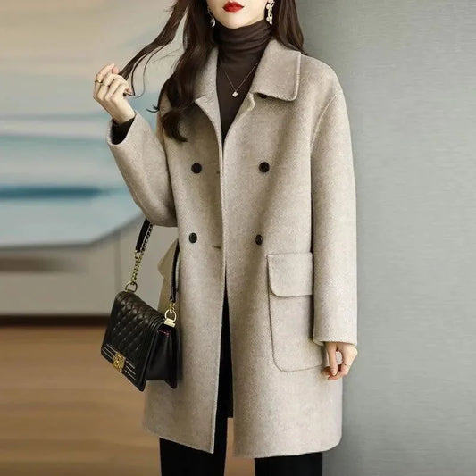 Plus Size Woolen Overcoat
