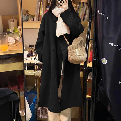 Women’s Color Matching Wool Coat