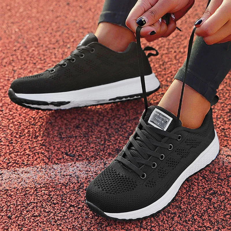 Pair of Women's Lace-Up Casual Sneakers