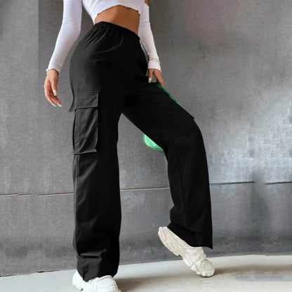 Women’s High-Waist Orange Cargo Trousers