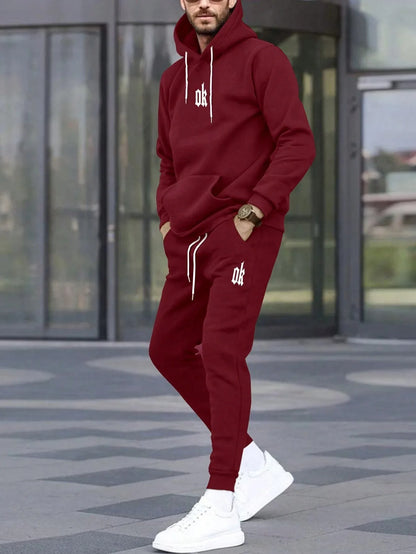 Men Autumn Winter Drawstring Tracksuit