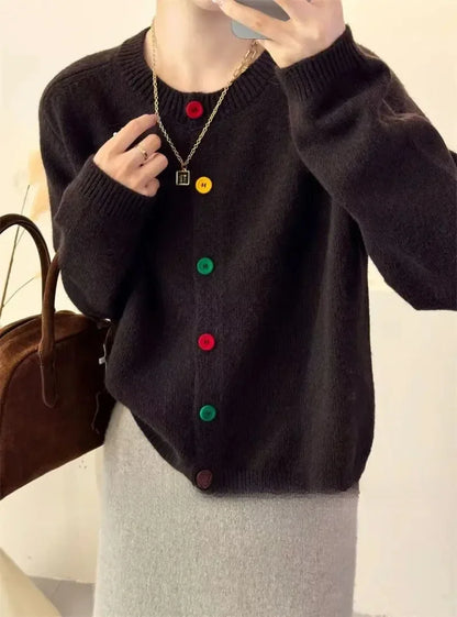Women's Colorful Button Knitwear Cardigan