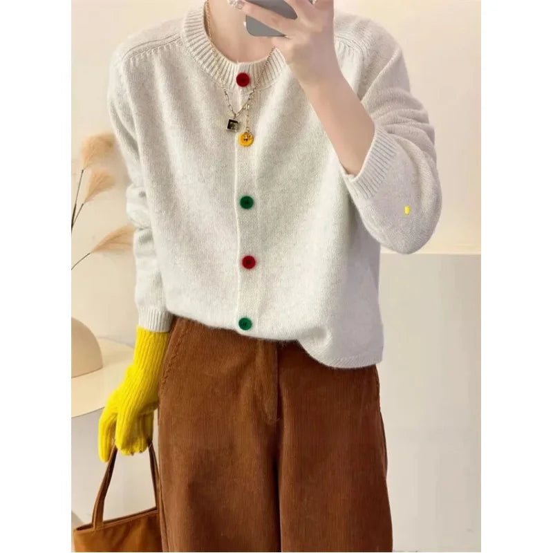 Women's Colorful Button Knitwear Cardigan