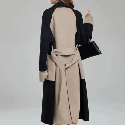 Women’s Color Matching Wool Coat