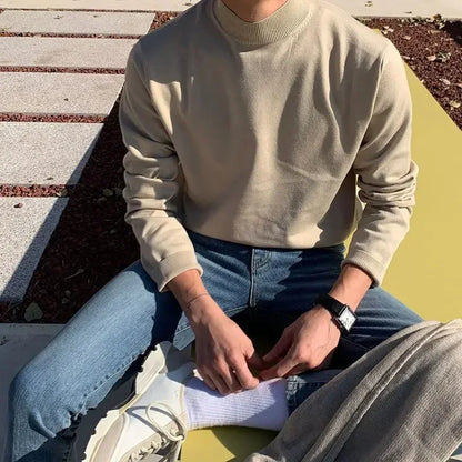 Men's Half Turtleneck Long-Sleeved Knit Sweater