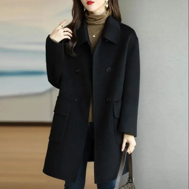 Plus Size Woolen Overcoat