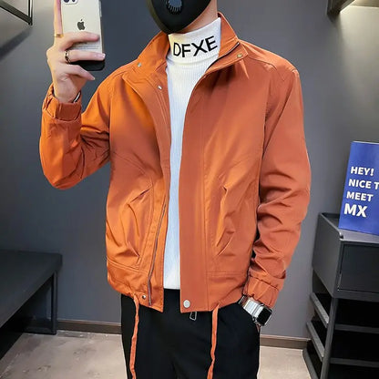 Men’s Stand Collar Patchwork Jacket