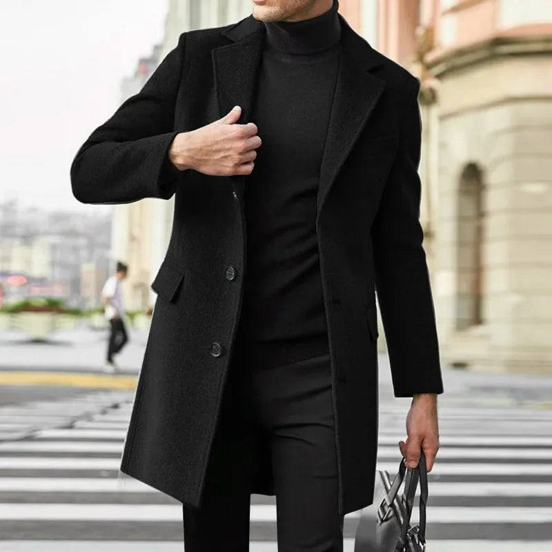 Men’s British Woolen Windbreaker Coat