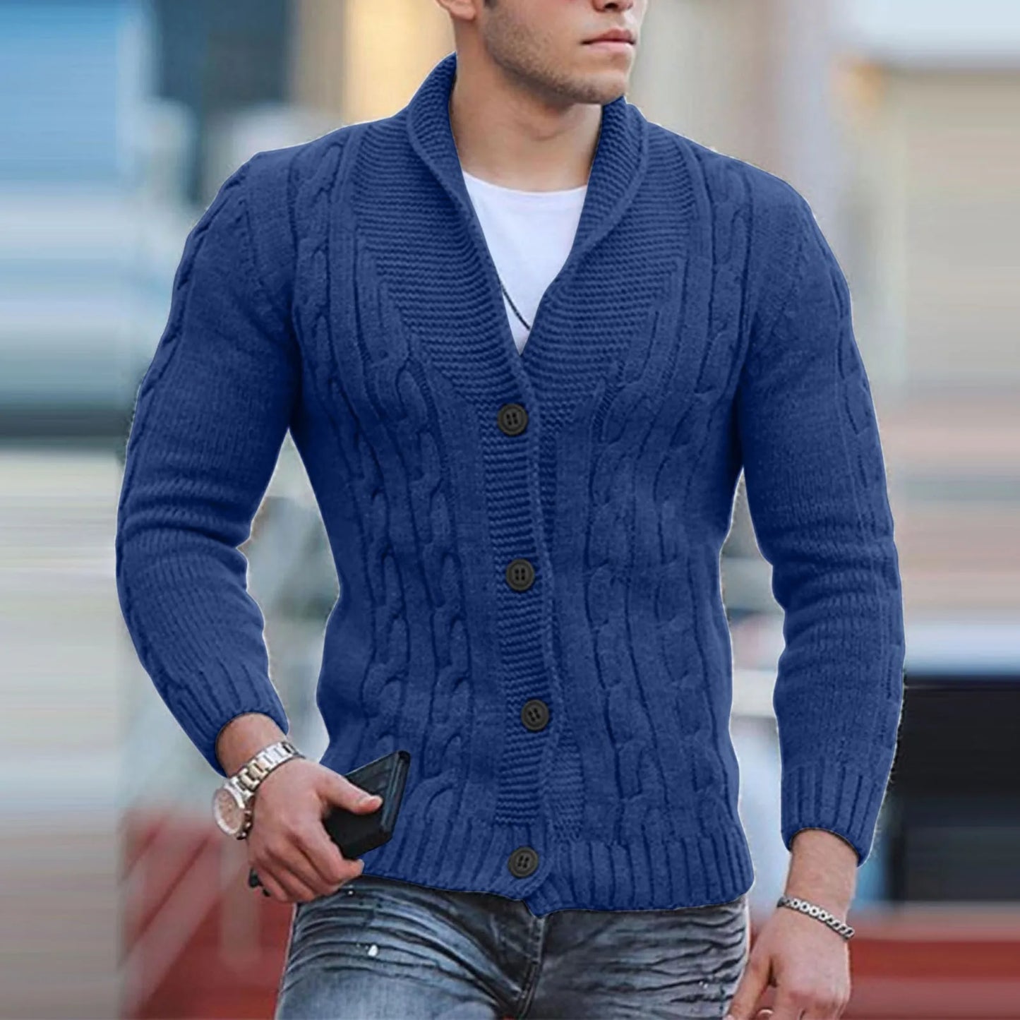 Men’s Fashion Knitted Cardigan Sweater