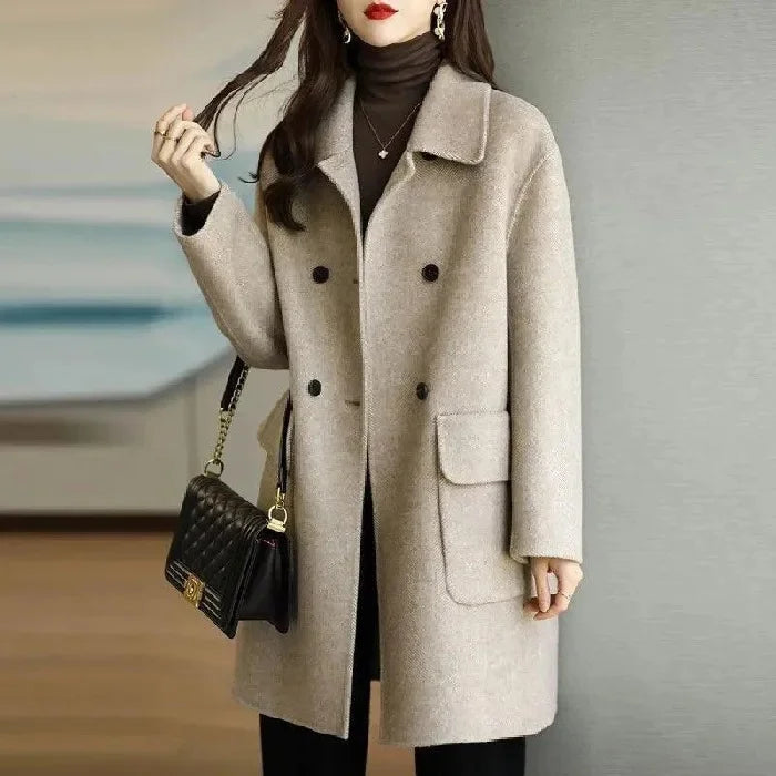 Plus Size Woolen Overcoat
