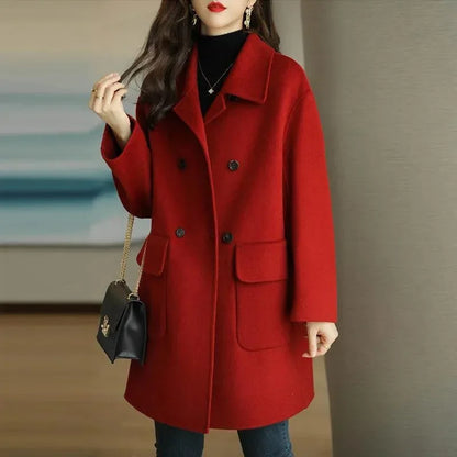 Plus Size Woolen Overcoat