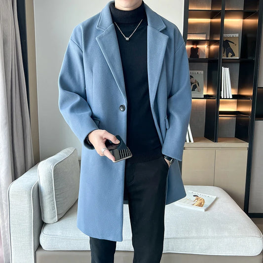 Men’s Autumn Woolen Trench Coat